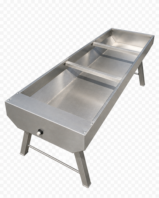 Abbeveratoio da pascolo a vasca in acciaio inox AISI 304 con galleggiante – bovini, equini e ovini
