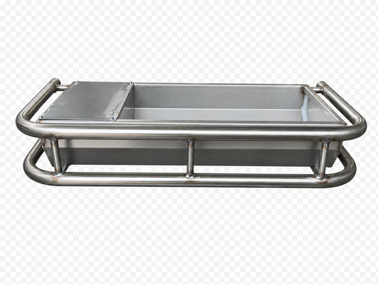 Abbeveratoio a muro in acciaio inox AISI 304 con galleggiante e rollbar per bovini ed equini